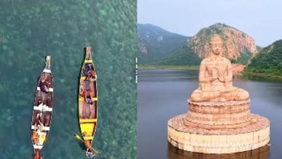 A still from the viral drone reel that stitches together 77 Indian locations in 77 seconds. (Photo Credit: Instagram)