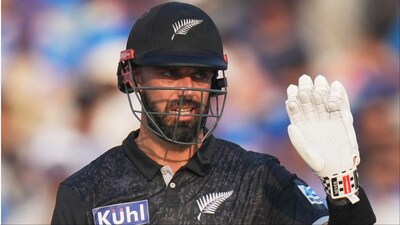 Daryl Mitchell becomes first NZ batter to score 3 ODI centuries vs India in India. (Picture Credit: AP)