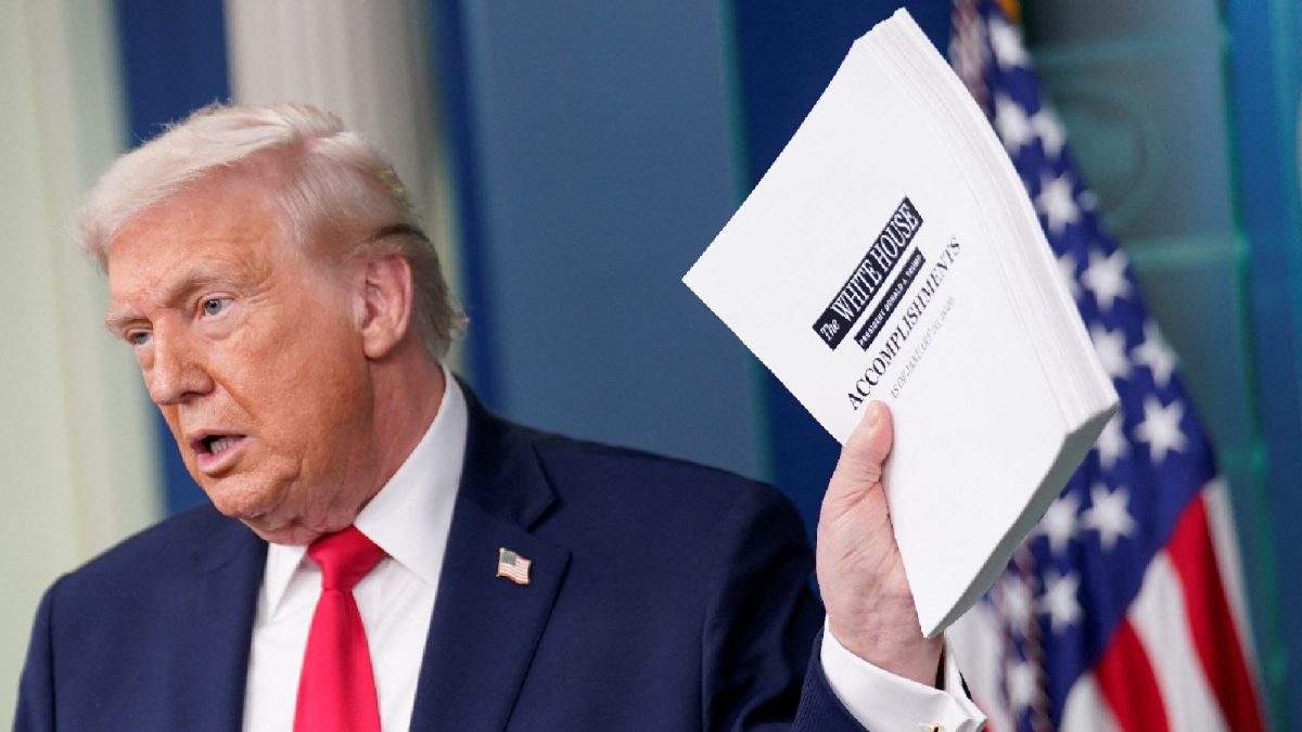 Trump Says He Saved US Economy, Deported 'Vicious Criminals' In Briefing Marking One Year In Office