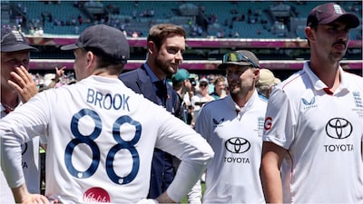 England players left distraught after losing the Ashes in embarrassing fashion (AFP)