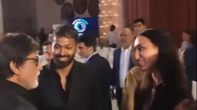 Hardik Pandya introduced his girlfriend, Mahieka Sharma, to Amitabh Bachchan.