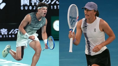 Ben Shelton and Iga Swiatek at AO26 (AP)