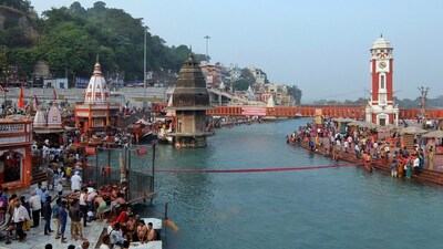 Posters barring entry of non-Hindus put up at Har ki Pauri in Haridwar.