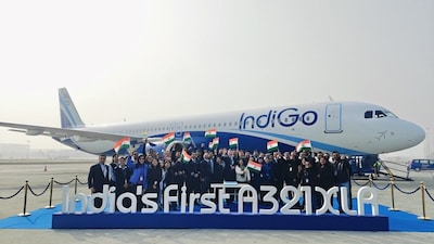 IndiGo receives its first Airbus A321XLR at Delhi, launching non-stop Athens flights and planning expansion to Istanbul and Bali. (Pic: IndiGo)