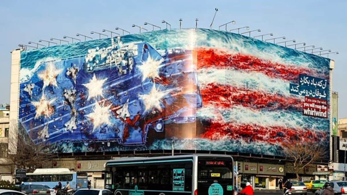 ‘If You Sow Wind, You Will Reap...’: Tehran Mural Warns Of Retaliation If US Attacks
