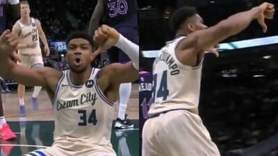 Giannis grew tired of the boos from the home crowd and decided to dole it out back to them (X)