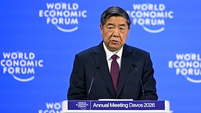 China's Vice-Premier He Lifeng delivers a speech during the World Economic Forum (WEF) annual meeting in Davos on January 20. (AFP photo)