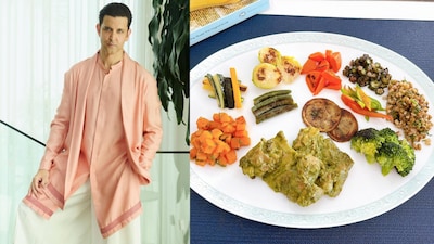 Hrithik Roshan shares a glimpse of his colourful, veggie-loaded plate.