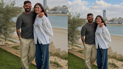 Anushka Sharma embraces effortless elegance in a classic oversized white shirt and denim, keeping her look minimal, natural, and timeless as she steps into 2026 alongside Virat Kohli.