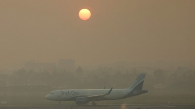 An IndiGo Airlines aircraft taxis on the tarmac on an early morning at the Netaji Subhash Chandra Bose International Airport, in Kolkata. (IMAGE: REUTERS) 