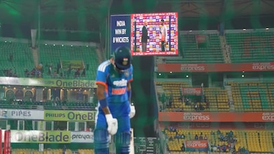 Hardik Pandya batting after India's win over New Zealand (X/BCCI)