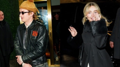 Joe Keery and Sabrina Carpenter seen at SNL after-party, sparking dating rumors. (Photos: X)