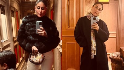 Kareena Kapoor shares cozy vacation selfies from a snowy getaway with sons Taimur and Jeh.