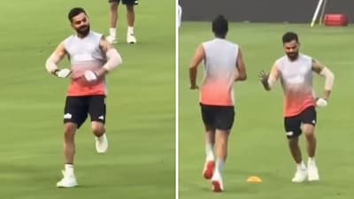 Virat Kohli mimicking Arshdeep Singh’s running style (X)