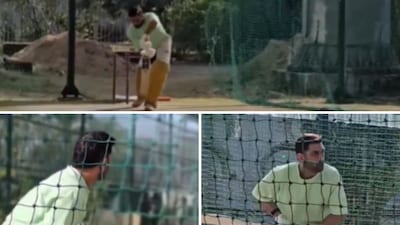 MS Dhoni batting in the nets ahead of IPL 2026 (Screengrab/IG/cricketjsca)