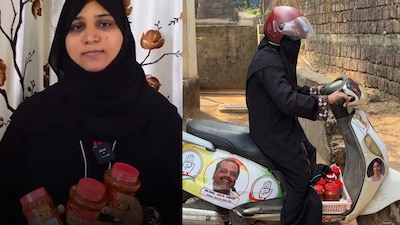 With the support of the Grihalakshmi scheme, Zeenat managed to save money over the last year and a half. Two months ago, she bought a second-hand scooter using the funds (Image: Local18)