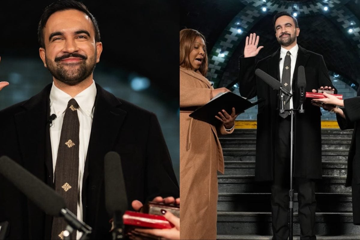 Zohran Mamdani Chooses Assamese Silk For Mayoral Swearing-In With Wife Rama Duwaji