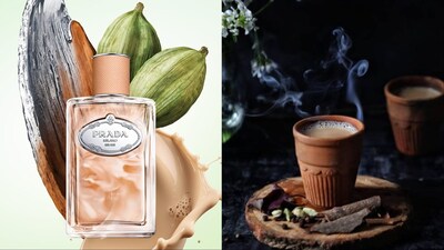 The Prada fragrance blends sandalwood, chai spices, citrus, and musks.