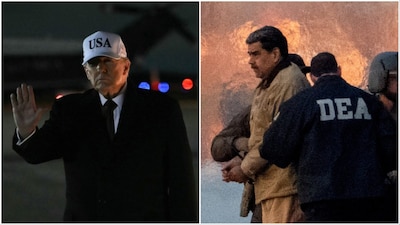 Donald Trump/Captured Venezuelan President Nicolas Maduro is escorted (Photos: AFP/Reuters)