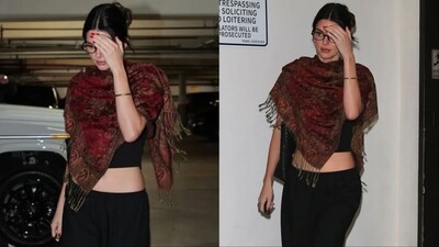 Kendall Jenner was spotted wrapped in a classic Pashmina. (Images: Instagram)