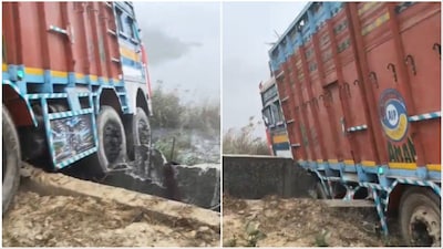 Truck accident in Noida Sector 150 (Video screengrabs)