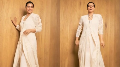 Kajol was styled by Mohit Rai and Tarang Agarwal.