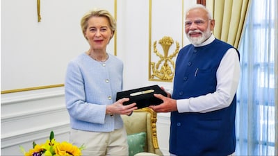 Prime Minister Narendra Modi with President of the European Commission Ursula (Photo: PTI)