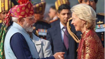 PM Narendra Modi with President of the European Commission Ursula von der Leyen (Photo: PTI)
