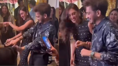 Munawar Faruqui’s 34th birthday bash grabbed attention after a video showed him dancing to ex-girlfriend Ayesha Khan’s Dhurandhar song, with wife Mehzabeen Coatwala cheering him on.