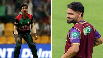 Bangladesh pacer Mustafizur Rahman and KRR star Rinku Singh (PTI)