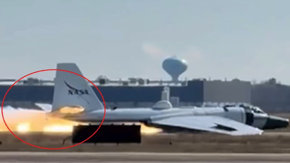 NASA Research Plane Makes Belly Landing At Houston Airport, Sparks Brief Fire | Watch