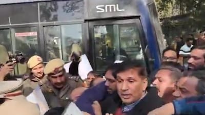 Several AAP leaders, including its Delhi unit president Saurabh Bhardwaj, were detained on Sunday when they were holding a protest against the BJP. (X)