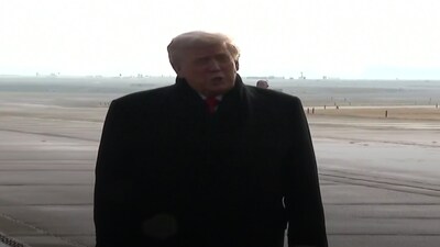 US President Donald Trump lands in Zurich. (News18)