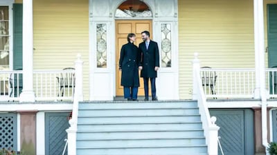 The mansion retains period details dating back to the 19th century, including original fireplaces and furnishings.