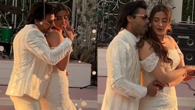 Nupur Sanon and Stebin Ben’s first dance as newlyweds has gone viral, while an unseen video shows Kriti Sanon dancing with her sister at the Udaipur wedding.