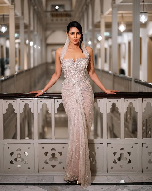 priyanka chopra in golden dress Berylove Women Strapless Midi White Dress Simple Ruffled Graduation Dress with Slit, White / US12 main image 1