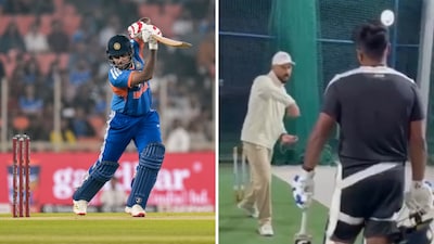 Yuvraj Singh with Sanju Samson (PTI and X)