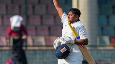 Sarfaraz Khan celebrates a century. (Representative image, File)