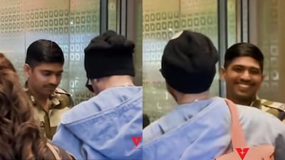 A video of Shah Rukh Khan calmly removing his sunglasses during a routine security check at Mumbai airport has gone viral, with fans praising his humility and respectful conduct.