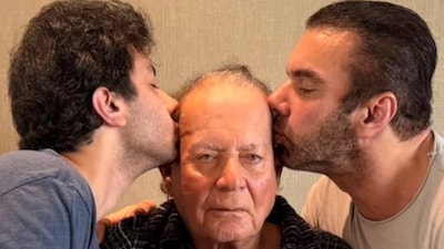 Sohail Khan poses with father Salim Khan and son Nirvan in a rare three-generation family moment.