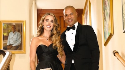 Sophie Shine and Shikhar Dhawan.(PC: Instagram)