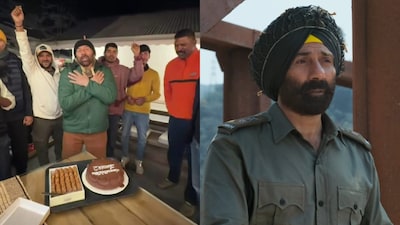 Sunny Deol celebrates Border 2's box office success with his team. 