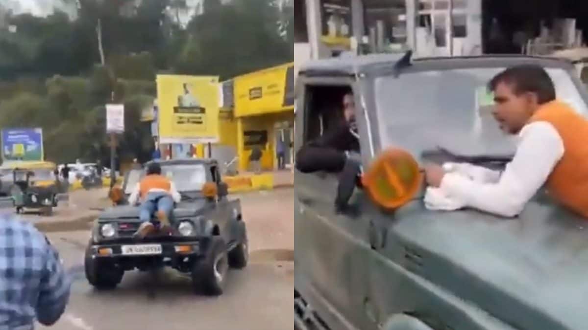 Man Drives Gypsy With E-rickshaw Driver On Bonnet For 15 Minutes In UP’s Rampur | Video