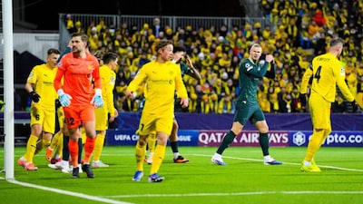 Manchester City's Erling Haaland in action during the Champions League soccer match between Bodo/Glimt and Manchester City in Bodo, Norway, Tuesday, Jan. 20, 2026. (Fredrik Varfjell/NTB via AP)