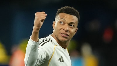 Kylian Mbappe celebrates after the Spanish La Liga game between Villarreal and Real Madrid (Picture credit: AP)