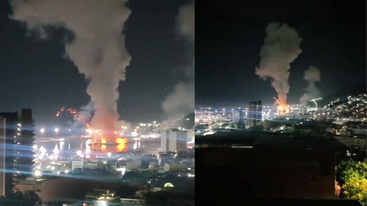 Bright Flashes Of Fire, Smoke Rising Above Buildings: Visuals Show How US Strikes Hit Venezuela