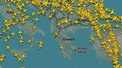 Flights across Greece were grounded after a collapse of radio frequencies. 