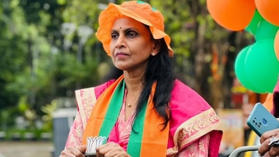 BJP state vice president and Thiruvananthapuram councillor R Sreelekha. (Credit: X/@sreelekha_ips)