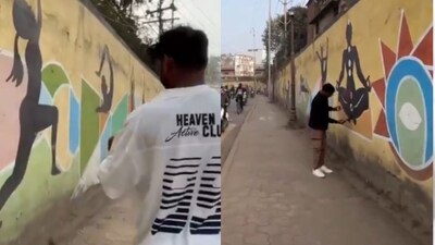 The man carefully covered the scratched-out portions to restore the silhouettes. (Photo Credit: X)