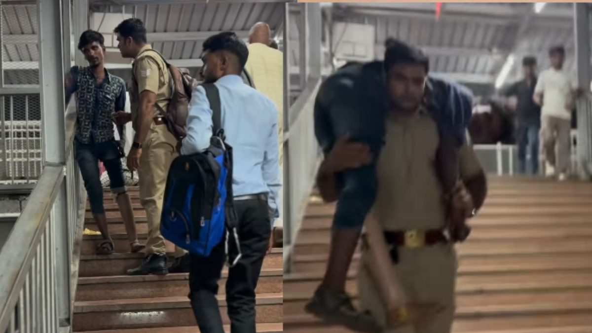UP Police Officer Helps Disabled Man Board Train